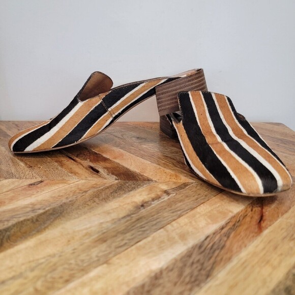 Madewell The Willa Loafer Mule in Striped Calf Hair Slip-On Size 6.5 - Picture 6 of 9